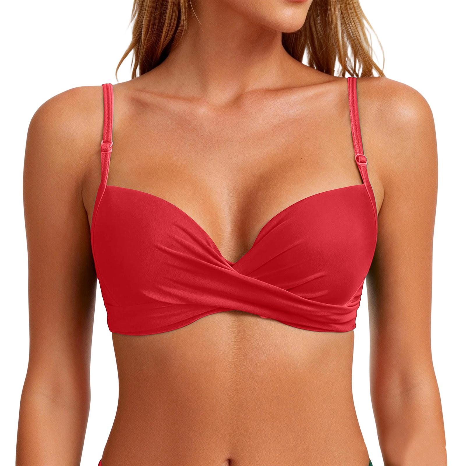 Damen Mode Push-up Bikini Badeanzug S rot