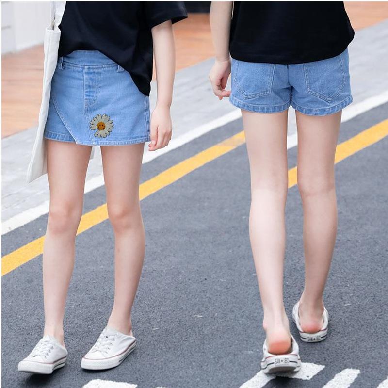 Neue Mädchen Jeansrockhosen Sommer Ausländische Shorts Kinder Faltenhosen Mode Koreanische Version von Kinderkleidung