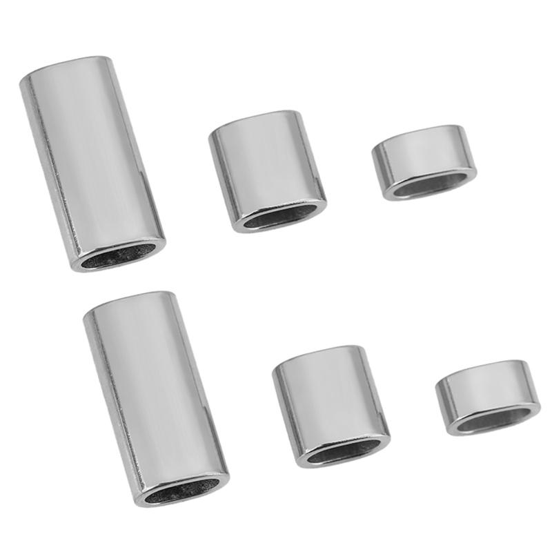 

10pcs PVD Oval Stainless Steel Spacer Tube Beads Large Hole 5 10 20 mm Never Fade Necklace Beads For Making Jewelry Supplies 5mm