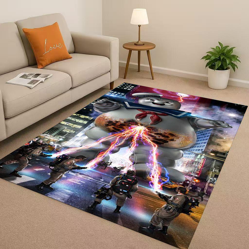 3D Horror Movie G-Ghostbusters Cartoon Living Room Non-Slip Area Rug Carpet for Bedroom Playroom Sofa,Easy Clean Home Doormat