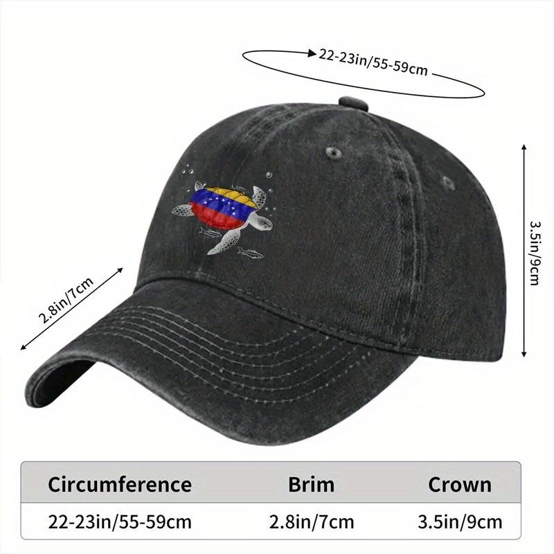 Venezuela Flag Turtle Baseball Cap Adjustable Cotton Printed Casual Hat Unisex