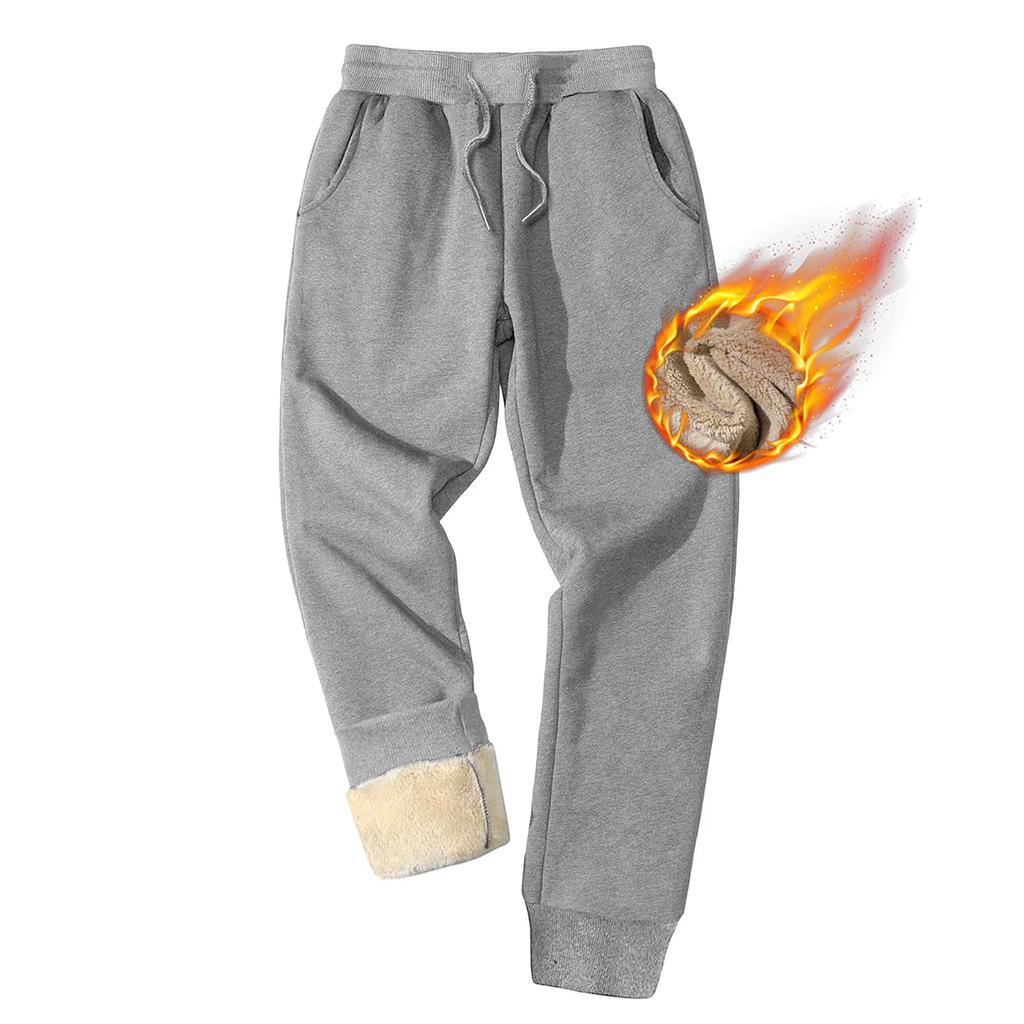 Calças de moletom forradas de lã masculinas grossas e quentes de inverno para caminhadas ao ar livre, corrida, atléticas, calças de corrida masculinas