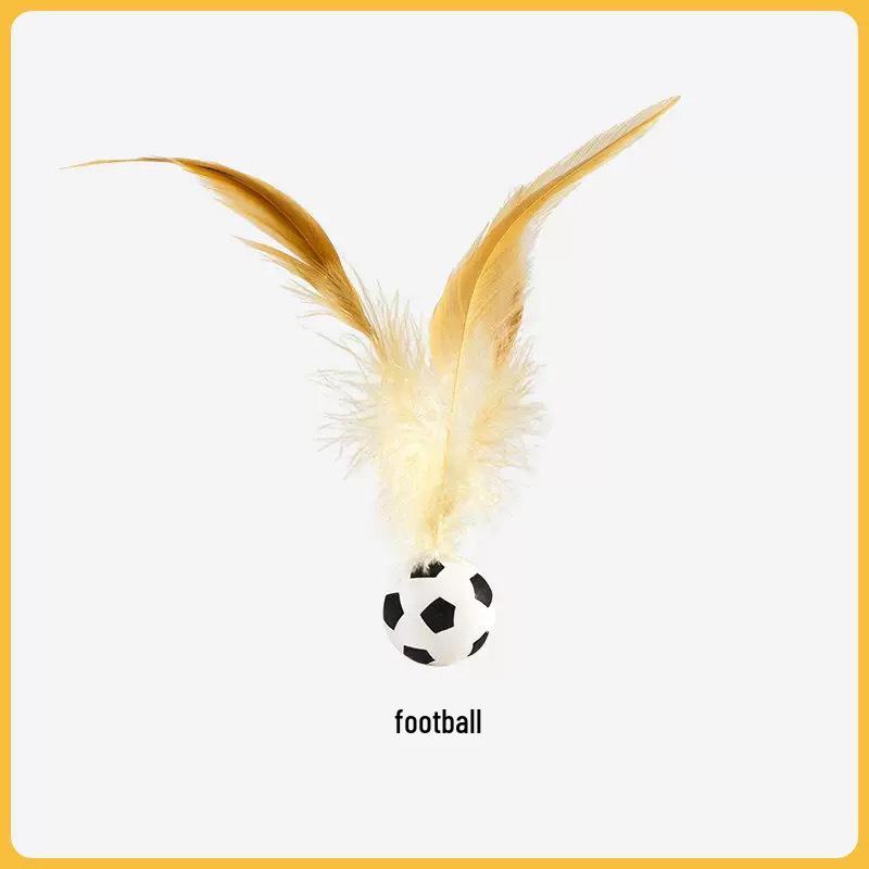 Elastic Feather Cat Toy: Self-Play Interactive Boredom Relief Shuttlecock Ball