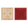 Sewing DIY Craft Stamping Square Floral Stamps Wooden Scrapbooking Rubber