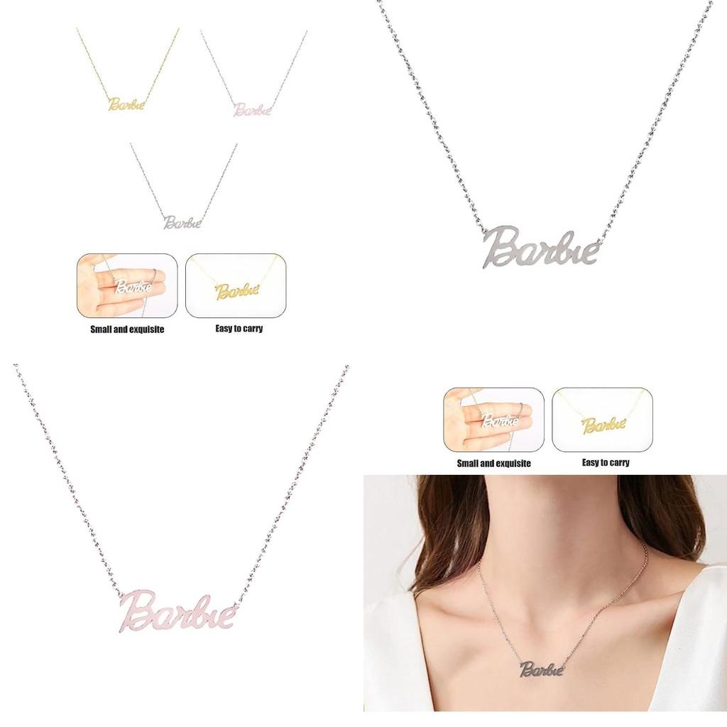 Barbie Alphabet Necklace Stylish And Sweet Stainless Steel Jewelry