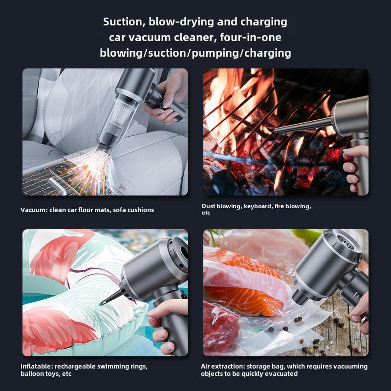 High-Power Brushless Car Vacuum: Three-Speed Handheld Blower and Suction for Home and Vehicle Use