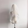 European & American Short Bridal Veil with Lace, Rhinestones & Comb
