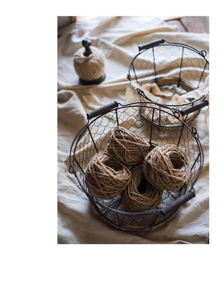 Juhan Retro Iron Wire Handbag Storage Basket - American Country ZAKKA Sundries Decor