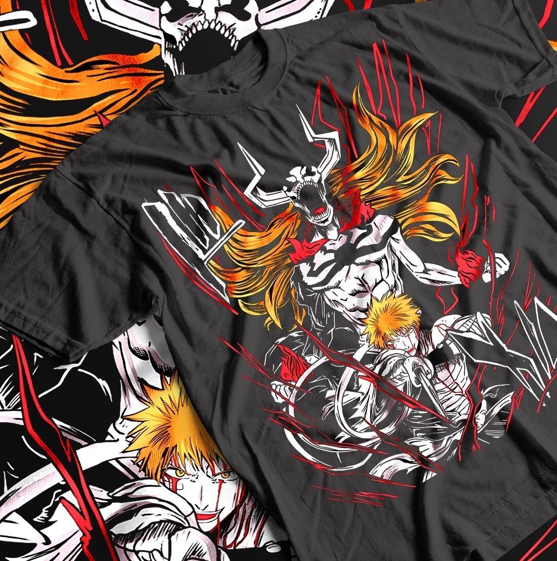 

Bleach Ичиго Куросаки Манга Панель Аниме Футболка, Унисекс Футболка для Поклонников Аниме, L
