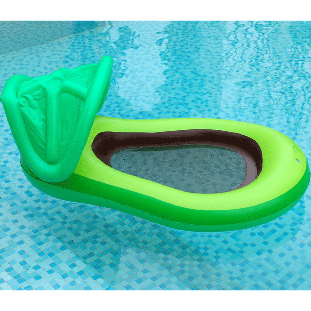 Nafukovací lehátko do bazénu PVC Modelování avokáda se sluneční clonou Síť Lehátko k nafouknutí do bazénu pro vodní zábavu