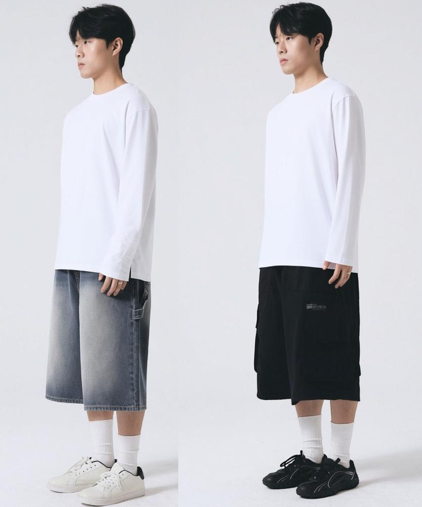 PENDULUM Essential Heavy Cotton Long Sleeve Tee - 2 Types (Lr5Tu570_Lr5Tu571)_2Color
