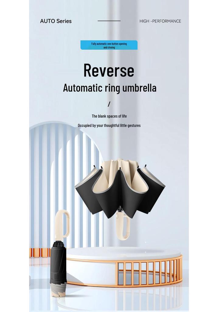 Automatic Reverse Fold Umbrella - Dual Use, Sun & Rain UV Protection, Ideal for Corporate Gifts and Advertising.