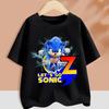 Sonics T-shirt for Children Cartoon A-Z Letter Tee Top Round Collar Clothing Summer Short Sleeve Kids Anime Partern Clothes Gift