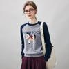 Kemeng Boka Women's Cartoon Cashmere Round Neck Sweater