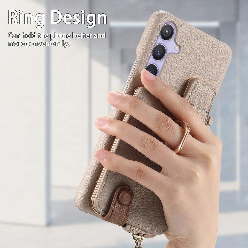 For Samsung Galaxy S25 Case RFID Blocking Phone Wallet Cover Supports Magnetic Car Holder