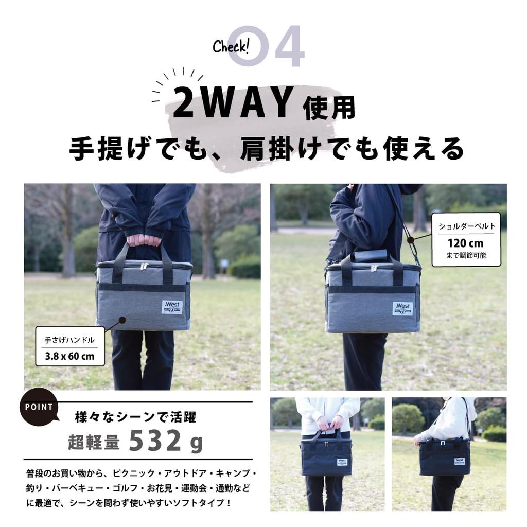 Outdoor Guide Recommended Cooler Box Large Capacity 20L, 4-Layer Insulated, Foldable, Compact Cooler Bag (Black)