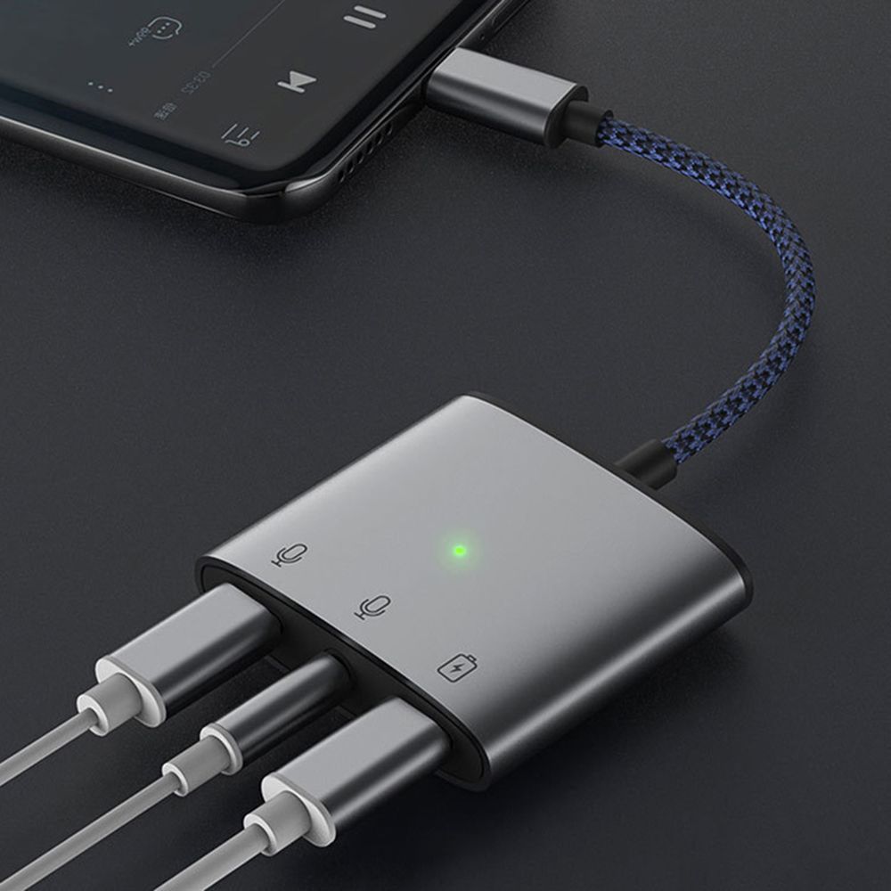 

Алюминиевый сплав PD 60 Вт, разветвитель для наушников, USB C до 3,5 мм, аудиоадаптер Type-C, кабель-переходник