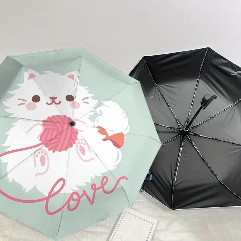 Love Cats & Yarn: Cute Cat Print Umbrella   Automatic Opening/Closing, Outdoor Protection, Lightweight and Durable Travel Accessory 190