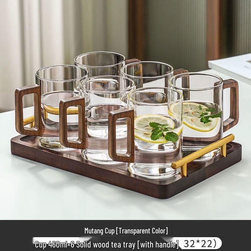 TXRMDX Elegant Glass Cup Set with Handle