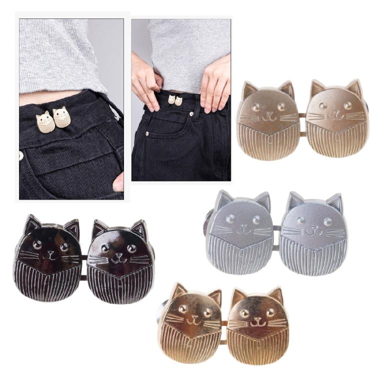 4 Pairs Jeans Button Pins No Sewing Required Trousers Waist Tightener Lovely Cats Waist Buckles Trouser Button Pins