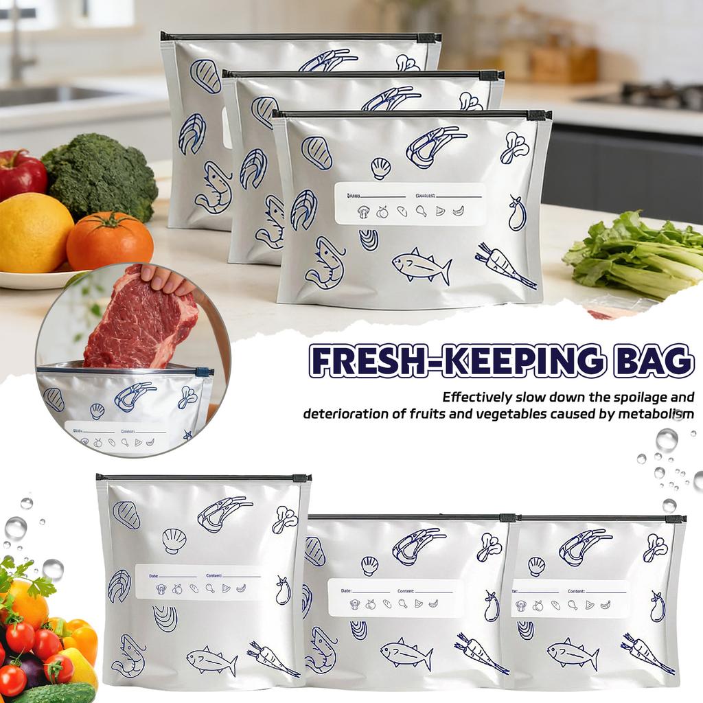 Reusable Aluminum Foil Sealable Storage Bags  Household Daily Labeled Fresh Keeping Bag