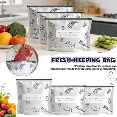 Reusable Aluminum Foil Sealable Storage Bags Household Daily Labeled Fresh Keeping Bag