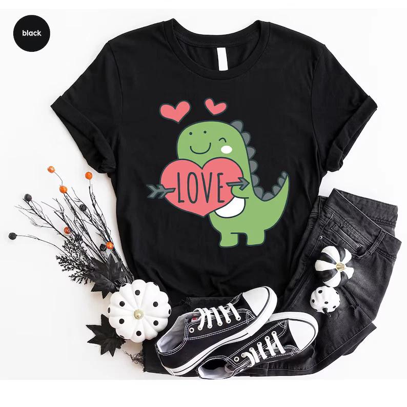 Valentines Day Shirts, Valentines Gifts, Dinosaur Graphic Tees T shirt 3XL