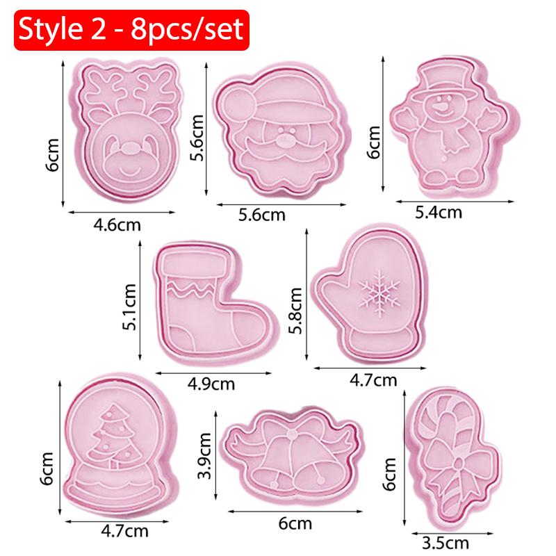 4 Style Christmas Cookie Cutter Biscuit Mold Pastry Pressing Cookie Stamp Baking Mold Pastry Tools