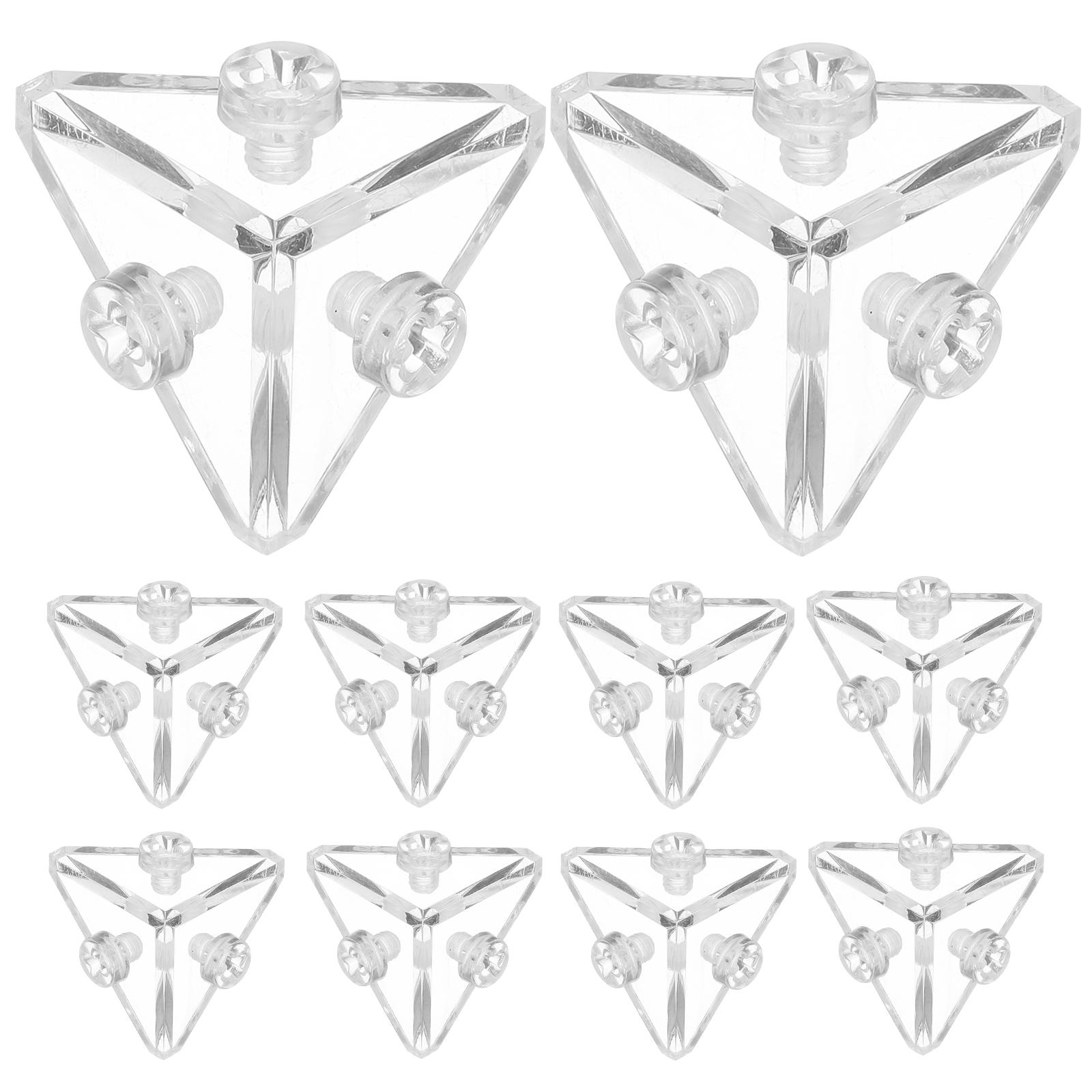 

10 Pcs Acrylic Fixed Buckle Box Shelf Bracket Jewelry Case Corner Brace Display Stand Decorative Shelf Braces Fastener Hardware 2.00X2.00X2.00CM прозорий