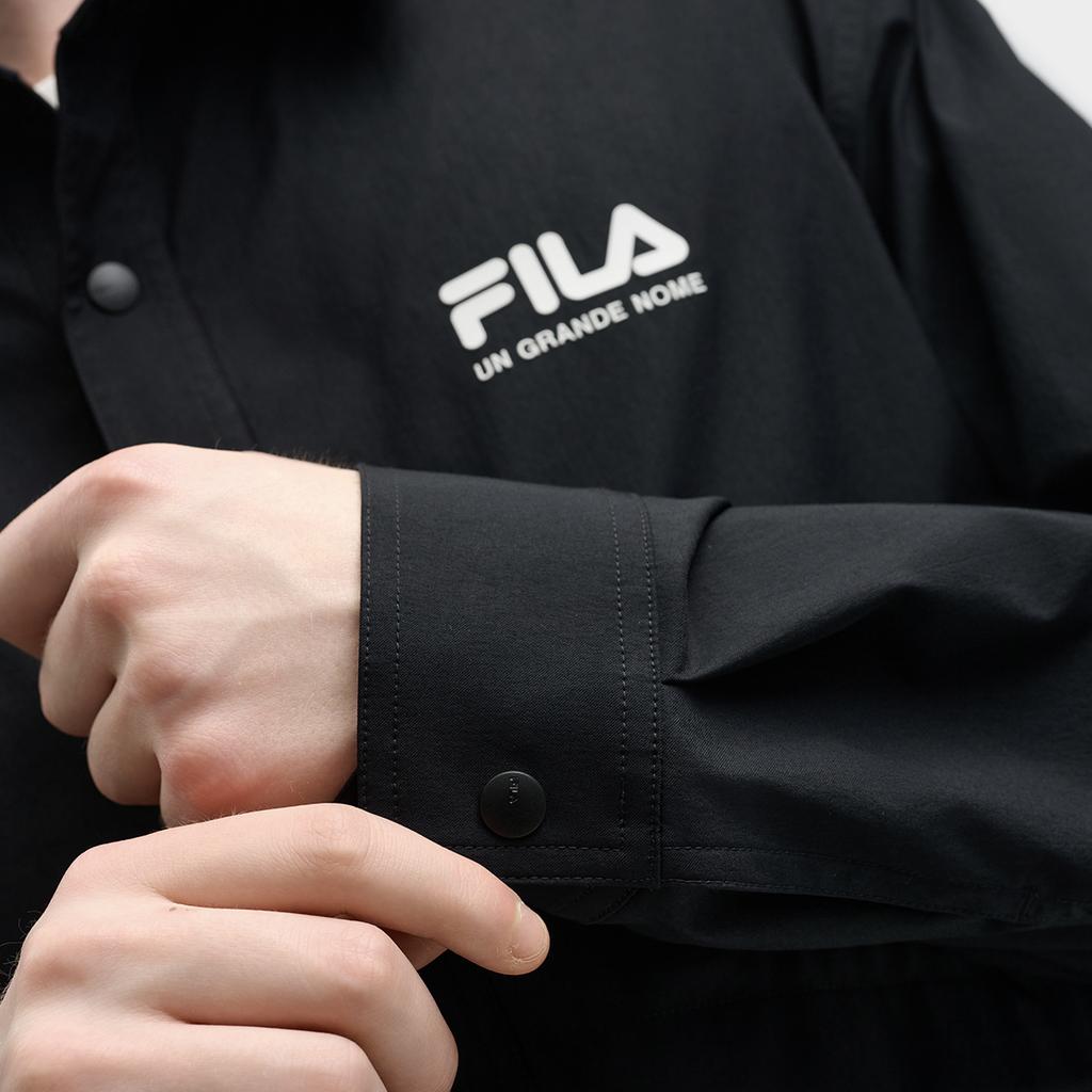 Fila Original Fashionable Personality Trendy Minimalist Retro Casual Sports Versatile Comfortable Woven Long Sleeve Shirt Men Shirts F11M539403FBK