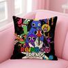 RRainbow FriendsS Cartoon Kissenbezug Natürlicher Leinen Kissenbezug Doppelseitiger Druck Dekorative Sofakissenhülle Heimdekoration Geschenk