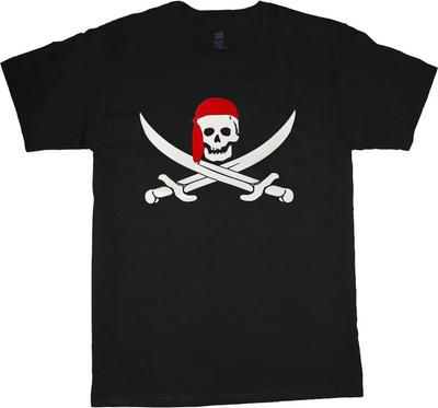 Big and Tall T-shirt Pirate Skull Tee Shirt Jolly Roger Flag Costume Apparel