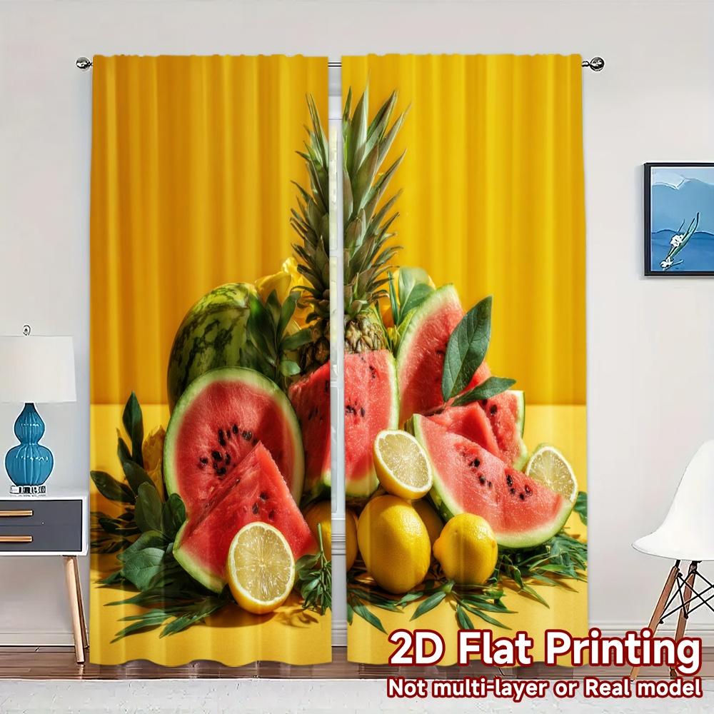 

2pcs 2D FLAT PRINTING Curtains (Without Rod) Tropical Feast Modern Contemporary Curtains Fabric Curtains Outdoor Decorations 100*130 HOOK 1pcs