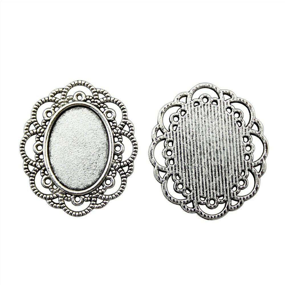Bezel Connectors For Resin Crafts Fit Oval 13x18mm Photo Glass Dome Frames