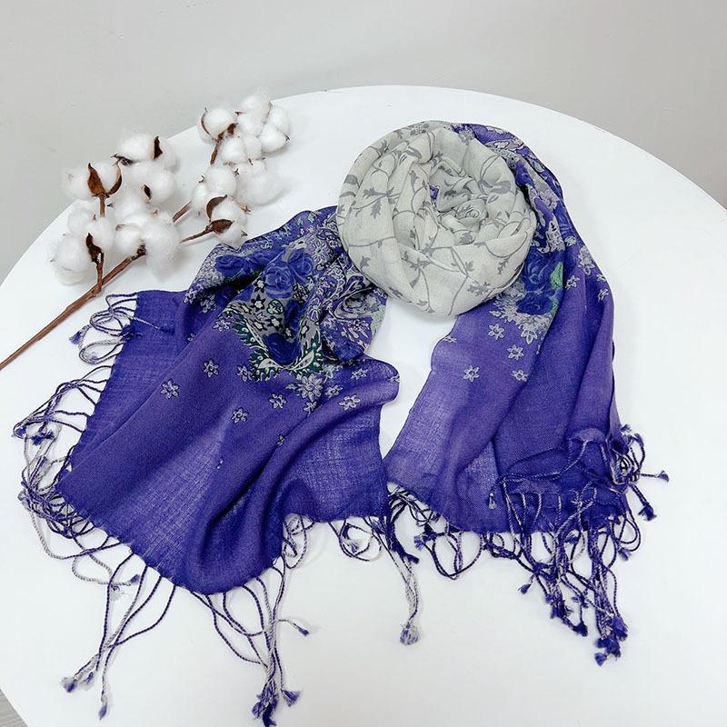 Clearance 60 Wool Printed Scarves Thin Wool Scarves Solid Color Bright Red Women'S Shawls Silk Scarves Versatile