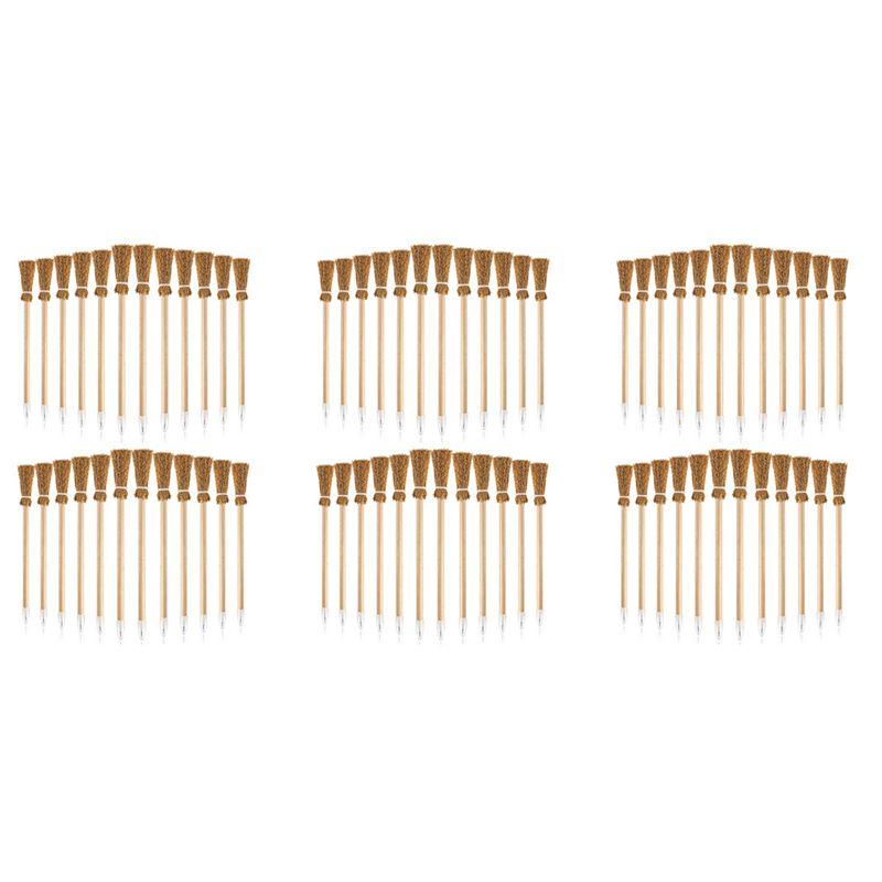 A84X-72 Pcs Witch Broom Pencils For Halloween Broomstick Ballpoint Pencils Halloween Party Favors Witch Broom Prop Writing