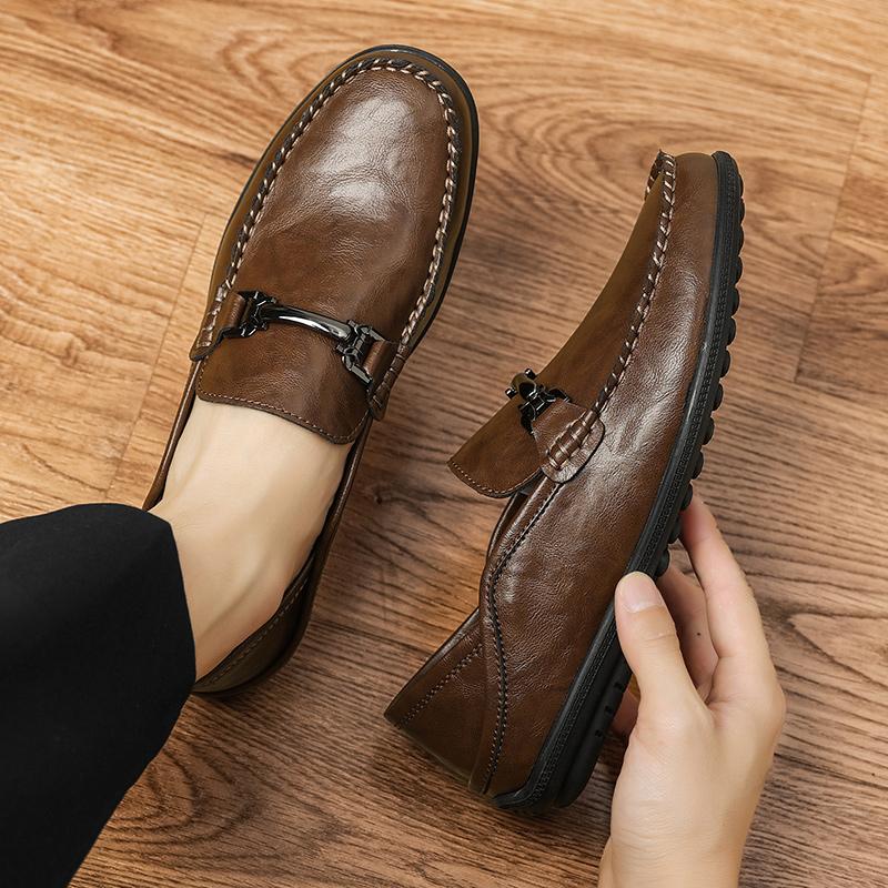 Fashion Mens Handmade Casual Shoes High Quality Soft Sole Business Style Formal Loafers Elegant Classic Round Toe Daily Social Men Shoes