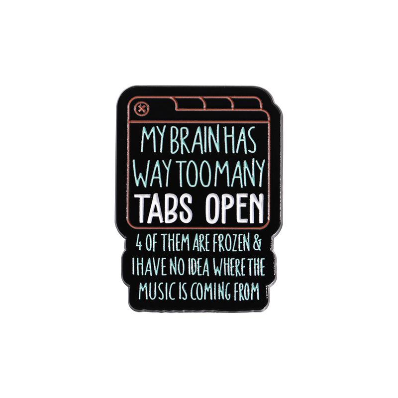 

Eyecatching Vintage Black Letter Metal Badge Brooch For Stylish Fashionable Apparel Accessories And