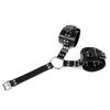 Leather Hand Neck Tie Bind Handcuffs Instruments Of Training Sex Toy For Flirting Tools SM Hand Neck Traction Control