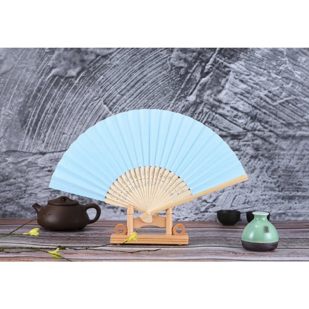 1 Peça Ventilador de Dança de Mão Estilo Chinês Padrão Personalizado Ventilador Dobrável de Bambu Ventilador de Mão para Casamento Ventilador de Flor de Bambu