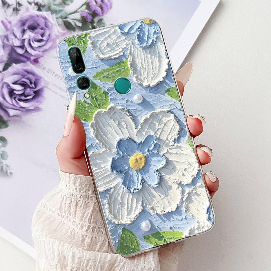 For Huawei Y9 Prime 2019 Case STK-L21 Colorful Flowers Painted Cover Soft Silicone Phone Case For Huawei P Smart Z STK-LX1 Shell