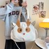 bag shoulder bag cartoon messenger bag middle school student casual canvas large capacity schoolbag cute wind commuter bag