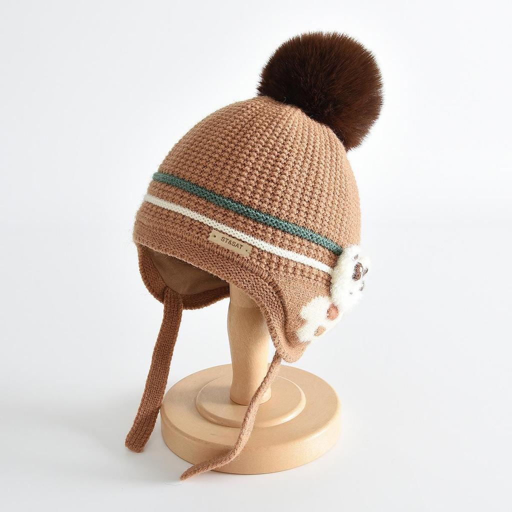Baby Knit Hat: Cute, Warm, Windproof Ear Protection for Autumn & Winter