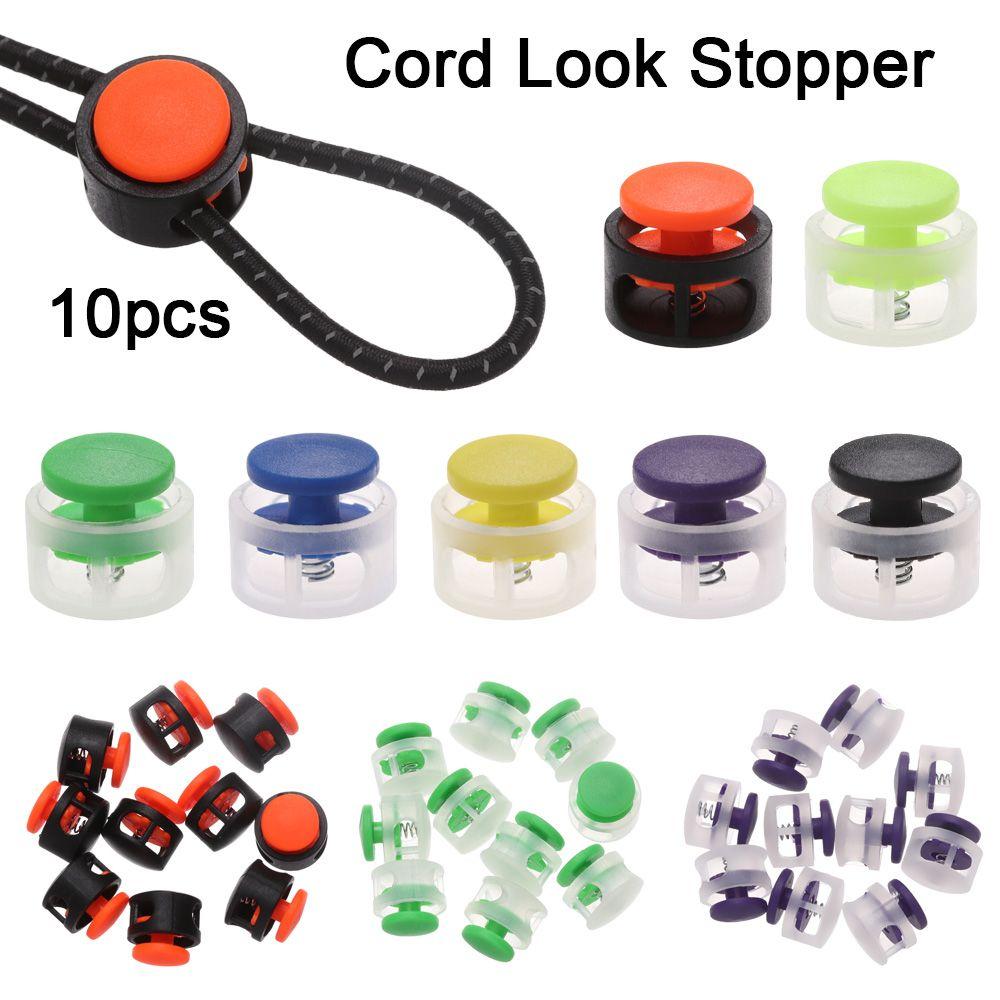 10pcs 17*16mm 7mm Hole Double Holes Plastic Stopper Apparel Shoelace Toggle Clip Cord Lock Bean