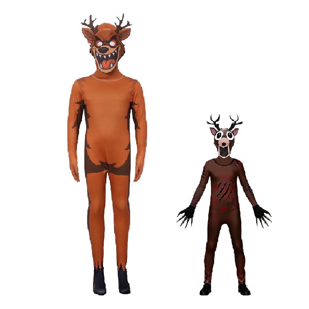Neues 99 Nächte im Wald Hirsch Kinder Cosplay Kostüm Tier Hirsch Cosplay Overall Halloween Party Kostüme für Erwachsene Kinder