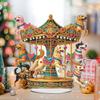 Acrylic 2D Flat Carousel DIY Table Top Diamond Painting Ornament Kits Diamond Painting Desktop Ornaments Kit for Adults Beginner