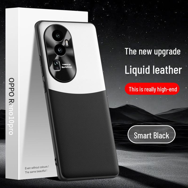 Pouzdro na mobilní telefon Reno 10 Pro - Ochranný kryt z tekuté kůže proti pádu, K dispozici doprava po kuse.