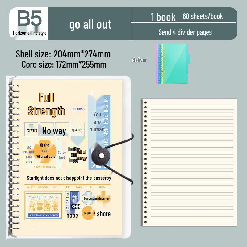 B5 Detachable Coil Ring Binder Thickened Notebook - High Aesthetic Ins Style