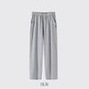 Men's Elastic Waist Casual Pants Loose Straight Fit Lightweight Breathable Solid Color Trousers with Pockets