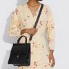 Coach Willis 25 Leather Top Handle Shoulder Bag Women Handbags Brass Black 5785-B4BK